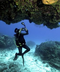 diver with camera diver with camera